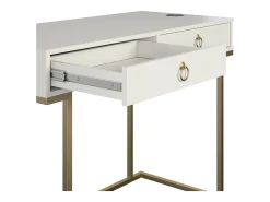 Secretária com 2 gavetas em MDF cinzento