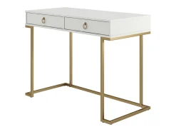 Secretária com 2 gavetas em MDF cinzento