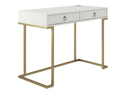 Secretária com 2 gavetas em MDF cinzento