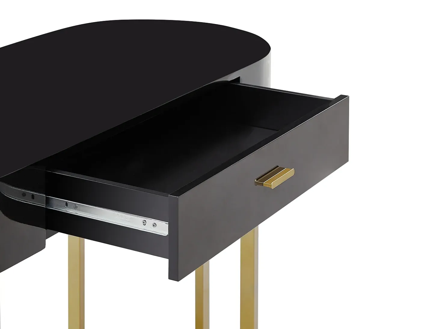 Secretária consola 1 gaveta MDF lacado e metal preto e dourado TORELI Pascal Morabito