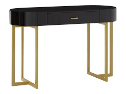 Secretária consola 1 gaveta MDF lacado e metal preto e dourado TORELI Pascal Morabito