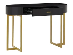 Secretária consola 1 gaveta MDF lacado e metal preto e dourado TORELI Pascal Morabito