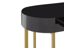 Secretária consola 1 gaveta MDF lacado e metal preto e dourado TORELI Pascal Morabito