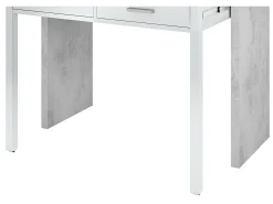 Secretária consola extensível com 2 gavetas 100 cm Branco/Cinza - Móvel multifuncional para espaços pequenos