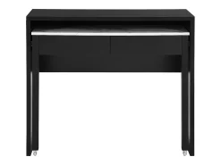 Secretária consola extensível com 2 gavetas preto e efeito mármore branco - LOAVIA
