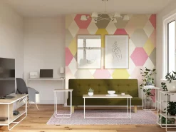Secretária de pé com 2 gavetas em MDF cinzento pomba