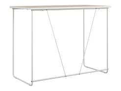 Secretária de pé com 2 gavetas em MDF cinzento pomba