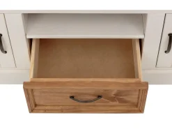 Selma | Tábua baixa 160 cm com 2 portas Branco
