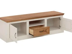 Selma | Tábua baixa 160 cm com 2 portas Branco
