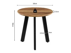 Set de 2 mesas de centro TUNIS – Cor madeira de mangueira – MDF & metal – Estilo industrial e harmonioso