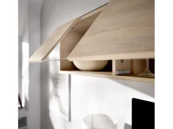 Sistema de parede Dagnell, conjunto modular de sala de canto, móvel de sala de TV multiposições, 201x41h180 cm, branco e carvalho