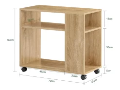 SoBuy armário baixo, Armário com rodas, armário multifuncional FBT34-N