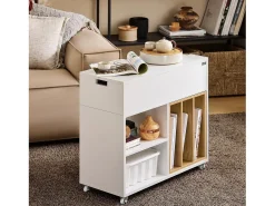 SoBuy armário baixo, Armário com rodas, armário multifuncional FBT134-W