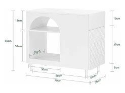 SoBuy armário baixo, Armário com rodas, armário multifuncional FBT135-W