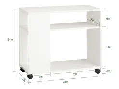 SoBuy armário baixo, Armário com rodas, armário multifuncional FBT34-W