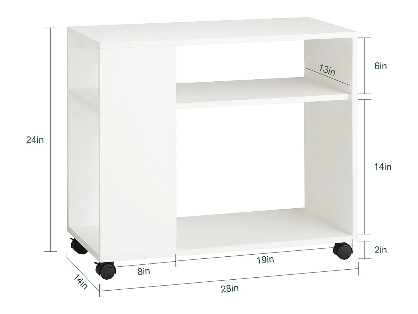 SoBuy armário baixo, Armário com rodas, armário multifuncional FBT34-W