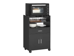 SoBuy armário com rodas, armário de cozinha, carrinho de cozinha FSB09-SCH