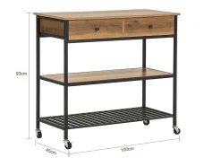 SoBuy armário com rodas, armário de cozinha, carrinho de cozinha FKW112-PF