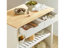 SoBuy armário de cozinha, carrinho de cozinha, carrinho de cozinha com rodas FKW74-WN