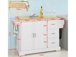 SoBuy armário de cozinha, carrinho de cozinha, carrinho de cozinha com rodas FKW41-WN