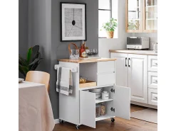 SoBuy armário de cozinha, carrinho de cozinha, carrinho de cozinha com rodas FKW123-WN