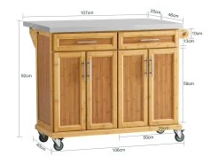 SoBuy armário de cozinha, carrinho de cozinha, carrinho de cozinha com rodas FKW69-N