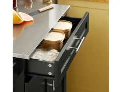 SoBuy armário de cozinha, carrinho de cozinha, carrinho de cozinha com rodas FKW110-SCH
