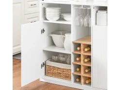SoBuy armário de cozinha, carrinho de cozinha, carrinho de cozinha com rodas KNL07-WN