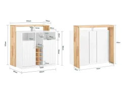 SoBuy armário de cozinha, carrinho de cozinha, carrinho de cozinha com rodas KNL07-WN