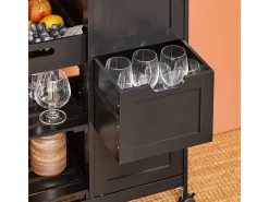 SoBuy armário de cozinha, carrinho de cozinha, carrinho de cozinha com rodas FKW79-SCH