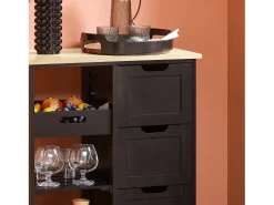 SoBuy armário de cozinha, carrinho de cozinha, carrinho de cozinha com rodas FKW79-SCH