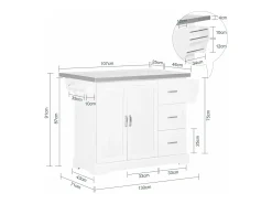 SoBuy armário de cozinha, carrinho de cozinha, carrinho de cozinha com rodas FKW41-ST