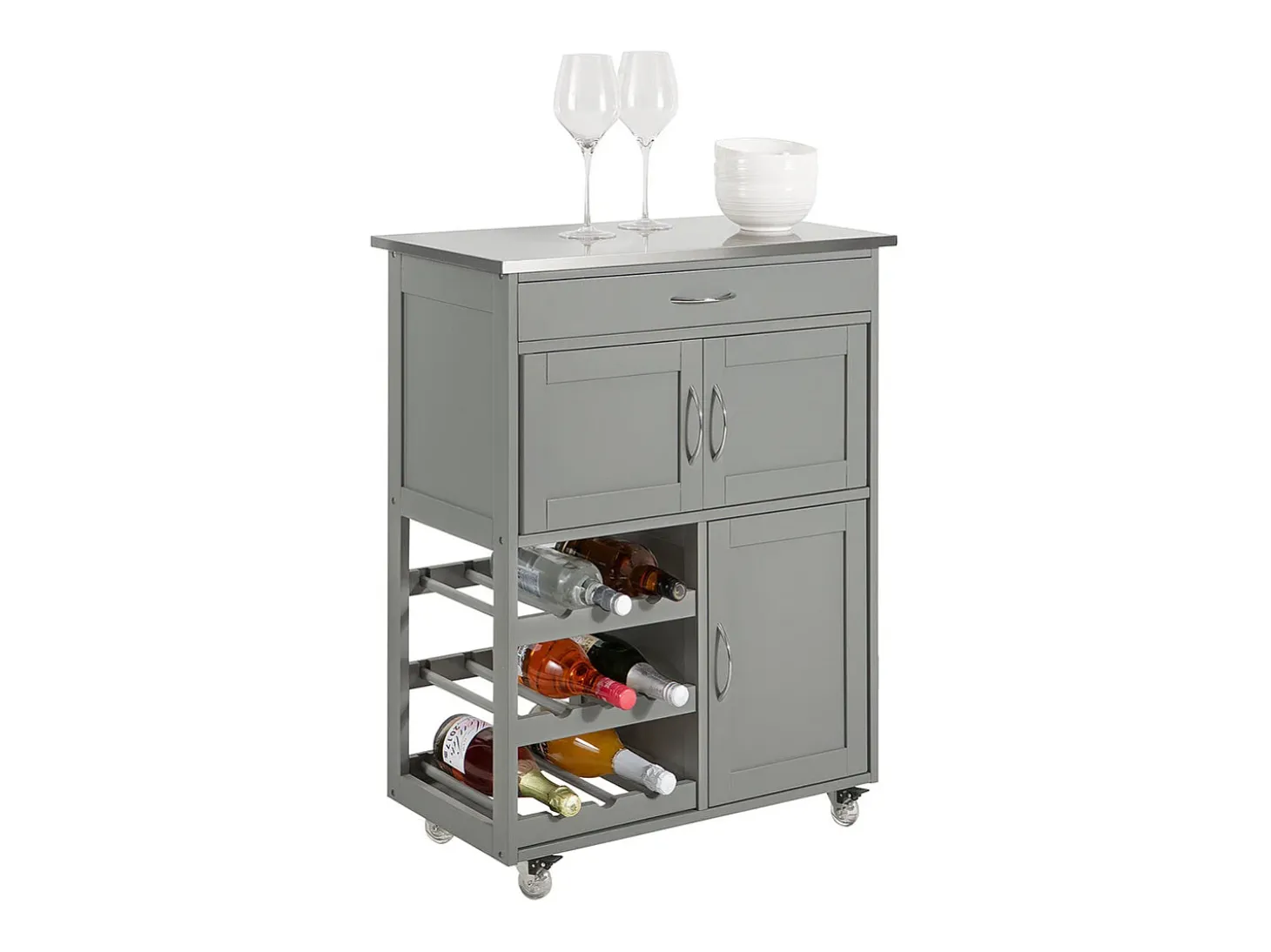SoBuy armário de cozinha, carrinho de cozinha, carrinho de cozinha com rodas FKW45-HG