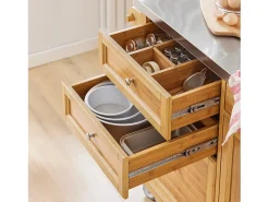 SoBuy armário de cozinha, carrinho de cozinha, carrinho de cozinha com rodas FKW70-N