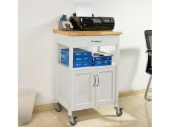 SoBuy armário de cozinha, carrinho de cozinha, carrinho de cozinha com rodas FKW22-WN
