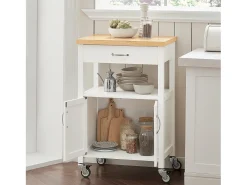 SoBuy armário de cozinha, carrinho de cozinha, carrinho de cozinha com rodas FKW22-WN