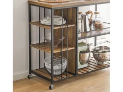 SoBuy armário de cozinha, carrinho de cozinha, carrinho de cozinha com rodas SVW18-F