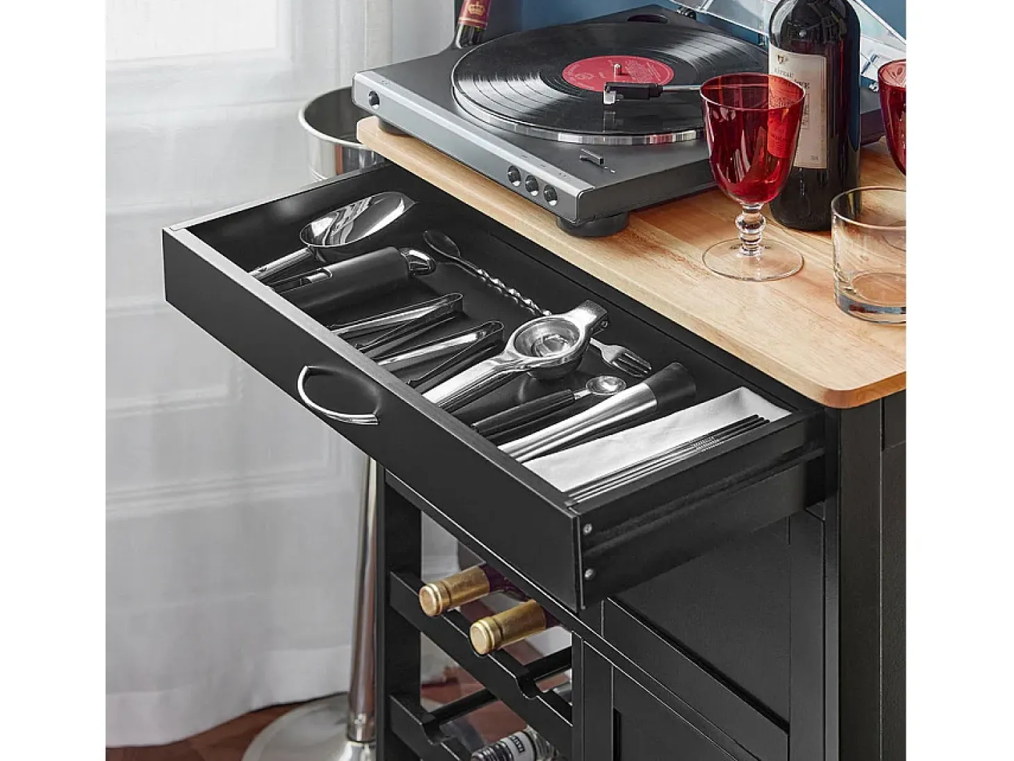 SoBuy armário de cozinha, carrinho de cozinha, carrinho de cozinha com rodas FKW45-SCH