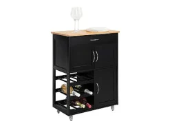 SoBuy armário de cozinha, carrinho de cozinha, carrinho de cozinha com rodas FKW45-SCH