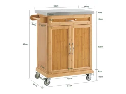 SoBuy armário de cozinha, carrinho de cozinha, carrinho de cozinha com rodas FKW13-N