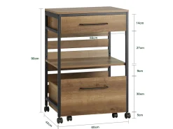 SoBuy armário de cozinha, carrinho de cozinha, carrinho de cozinha com rodas FKW118-PF