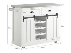 SoBuy armário de cozinha, carrinho de cozinha, carrinho de cozinha com rodas FKW94-W