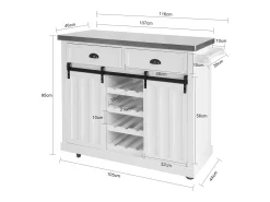 SoBuy armário de cozinha, carrinho de cozinha, carrinho de cozinha com rodas FKW94-W