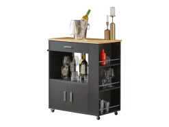 SoBuy armário de cozinha, carrinho de cozinha, carrinho de cozinha com rodas FKW113-SCH
