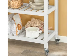SoBuy armário de cozinha, carrinho de cozinha, carrinho de cozinha com rodas FKW68-WN