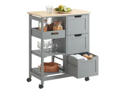 SoBuy armário de cozinha, carrinho de cozinha, carrinho de cozinha com rodas FKW79-HG