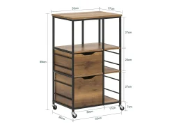SoBuy armário de cozinha, carrinho de cozinha, carrinho de cozinha com rodas FKW111-PF