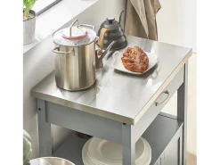 SoBuy armário de cozinha, carrinho de cozinha, carrinho de cozinha com rodas FKW22-HG