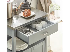SoBuy armário de cozinha, carrinho de cozinha, carrinho de cozinha com rodas FKW22-HG