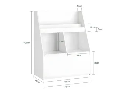 SoBuy armário de criança, armário de livros infantis, armário infantil KMB83-W